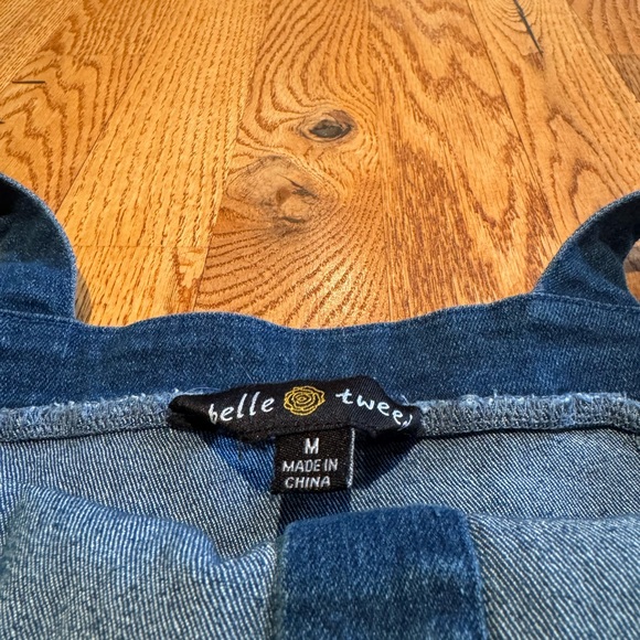 Belle Tweed denim button up dress vintage size M - Picture 2 of 4